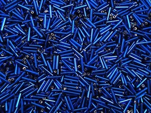 Cuentas de corneta 9 mm forradas en plata real tubo de vidrio largo hueco - Imagen 1 de 1