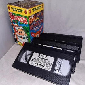4 Holiday Cartoons VHS Tapes 1992 Santa Surprise Jack Frosty Rudolph Dalmatians - Picture 1 of 6