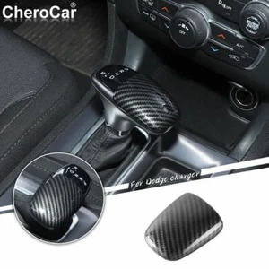 Cubierta de perilla de cambio de marchas pegatina embellecedor de cabeza para Dodge Challenger 2015+ fibra de carbono  - Imagen 1 de 12