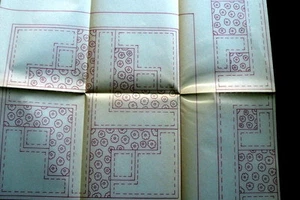 Vintage 50er Jahre Transfermuster KALEIDESCOPE QUILT + BONUS UNGESCHNITTEN - Bild 1 von 2
