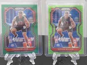 2020 Panini Prizm Football Logan Wilson Neon Green & Green Pulsar Rookie Card