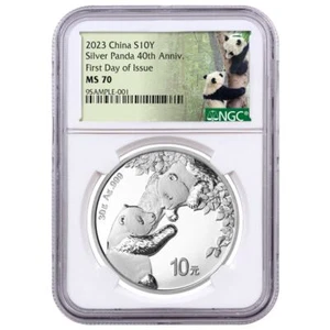 China 2023 ¥10 30-g Silver Panda NGC MS70 FDI Panda Cub Label - Picture 1 of 2
