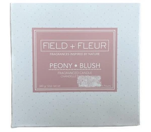 Tarro de vidrio blanco Field + Fleur PBGL 2 mechas vela peonía rubor 12 oz - Imagen 1 de 1