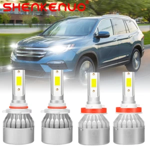 For Honda Pilot 2006-2018 LED Headlights 9005 High+H11 Low Beam Bulbs Kit 4Pcs - Picture 1 of 11
