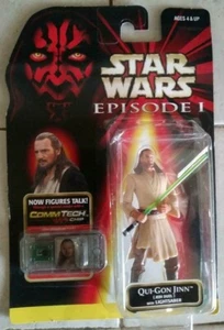 RARE STAR WARS QUI-GON JINN (JEDI DUEL) EPISODE 1 COMMTECH CHIP TALKING FIGURE - Picture 1 of 3