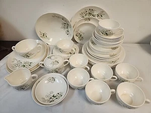 VTG MCM DINNER SET SPRING BLOSSOM USA Georgian China 51 PCS PLATES BOWLS CUPS - Picture 1 of 21