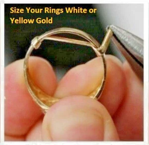 ring sizer lock guard create custom 2 pc fit 1 yellow 1 white gold repair L New - Picture 1 of 7