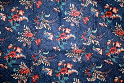 CALICOS FLORALES OZARK MULTICOLOR EN AZUL - TELA 100% ALGODÓN Foto 1 de 4