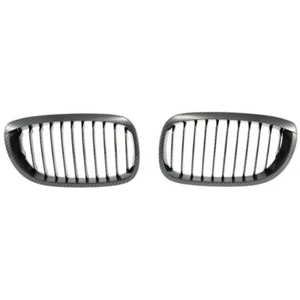 Pair of Carbon Fiber Kidney Front Grille Fit For BMW E46 2D LCI Facelift Coupe - Picture 1 of 8