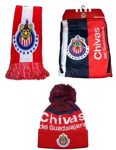 Chivas del Guadalajara Package Scarf-Beanie-Cinch Bag Officially Licensed Cover