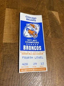 TICKET STUB - Walter Payton & Chicago Bears @ Denver Broncos -Oct 16 1978 - Picture 1 of 5