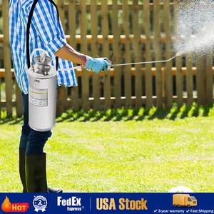 8l Sprayer Stainless Steel For Pesticide Clean And Sanitizing Silver W/1.2m Hose - Picture 1 of 24