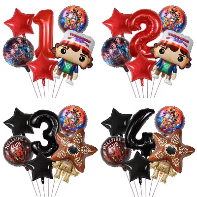 6pcs Rainbow Friends Kids Party Helium Number Foil Balloon. 