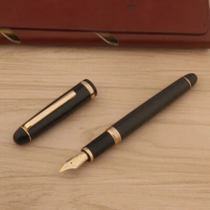 Business JINHAO black X350 fountain pen EF golden ink pens NEW - Picture 1 of 7