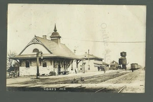Sidney NEBRASKA RPPC 1908 DEPOT Train Station S.D. BUTCHER & SON Railroad - Picture 1 of 4