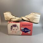 Chaussures bébé vintage Wee Walker avec boîte taille 3 cuir blanc (PORTÉES !!)