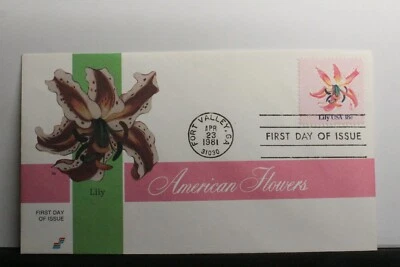 USPS FDC #1879 – 1981 18c Flowers: Lily Spectrum Cachet ST1198 - Image 1 of 3