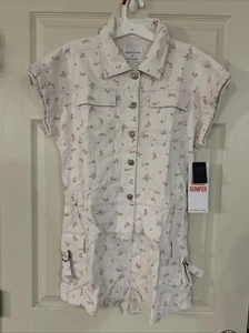 NWT Celebrity Pink Ditsy Floral Print Cargo Romper Women's Size  M - Picture 1 of 5