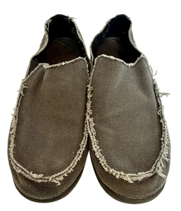 Crocs Herren Santa Cruz 10128 grau braun Canvas Mokassins Boot Slipper Schuhe GRÖSSE 14 - Bild 1 von 10