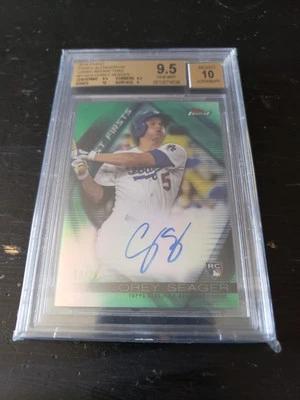 Corey Seager RC 2016 Finest Firsts Auto Green Refractors FFA-CS  /99 BGS 9.5 - Image 1 of 4