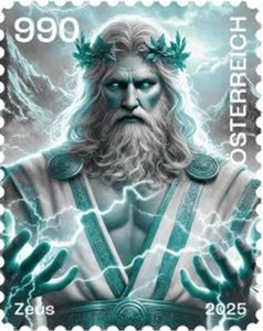 Austria 2025 Zeus Cyberstamp en paquete ¡AZUL!!   m/s mnh - Imagen 1 de 2