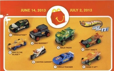 Juego de 8 juguetes Happy Meal McDonald’s Hot Wheels 2013 Foto 1 de 4