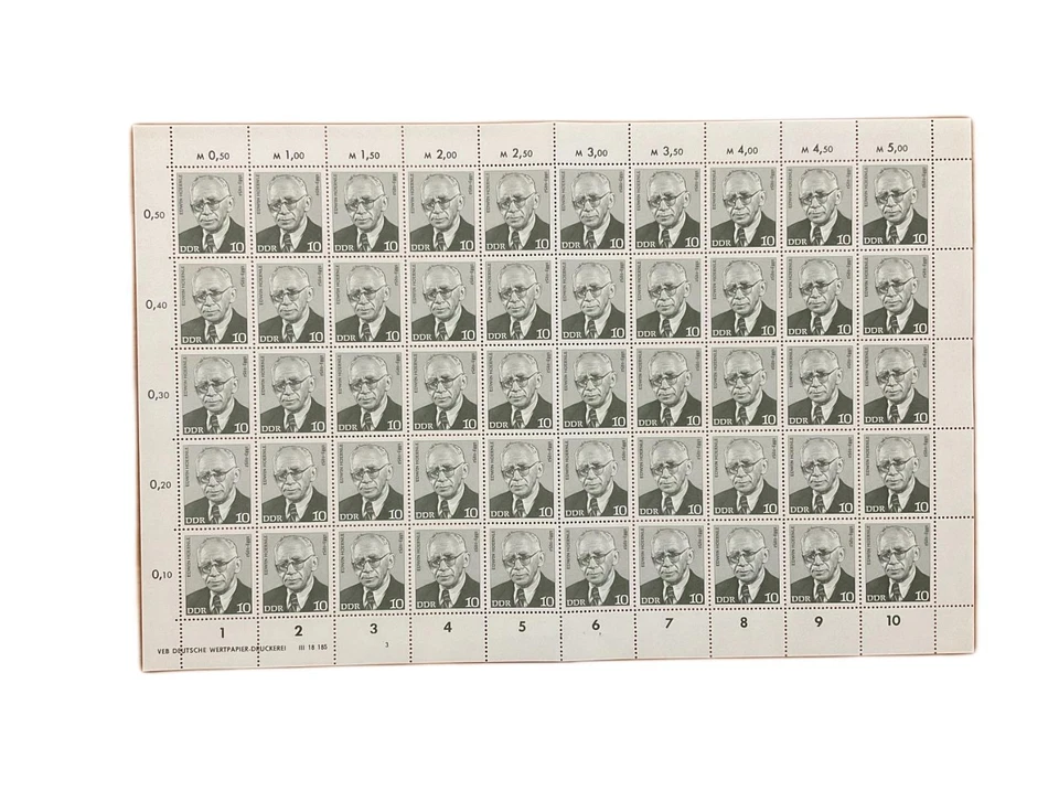 SA39g Germany DDR 1974 Personalities Labor Movement Edwin Hoernle full sheet - Image 1 of 1