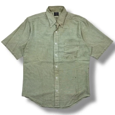 Vintage 50s Penney’s Towncraft Striped Button Down Camp Shirt Sanforized Medium - Image 1 of 4