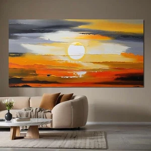 Hand-painted acrylic/oil paintings original works by artist, Modern Sunset Art - Picture 1 of 8