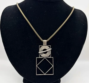 Majorie Baer Halskette Modernist Mixed Metal Abstrakt Geometrisch Messing Schlangenkette - Bild 1 von 7