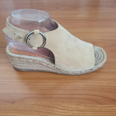 Rag & Bone Women's Beige Suede  Slingback  Ankle Strap Wedge Heels Sz 8 US - Image 1 of 4