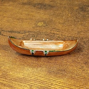 Vintage 4" Miniature Canoe For Diorama/ Decor - Picture 1 of 7