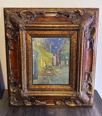 Van Gogh Café Terrace at Night In Professional Wood Frame Art Classic Painting - Image 1 of 4