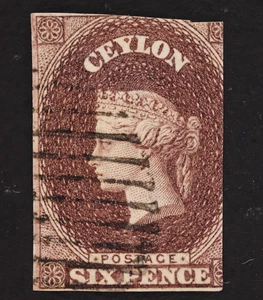CEYLON SC# 6A USED NO THINS OR CREASES BUT TRIMMED - Picture 1 of 4