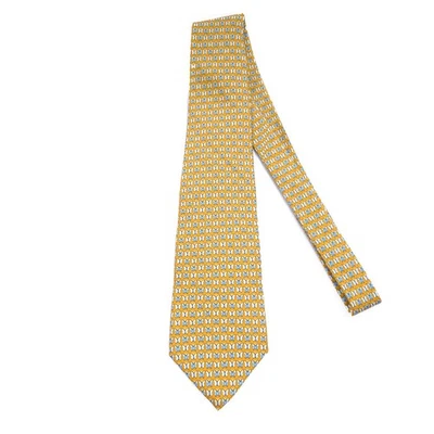 Corbata de seda Brooks Brothers para hombre amarilla estampado mariposa resistente a las manchas 65" Foto 1 de 4