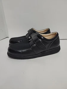 ZAPATOS MT EMEY 12D CÓMODOS INFORMALES CON CORREA DE CUERO NEGRO PARA CAMINAR - Imagen 1 de 6