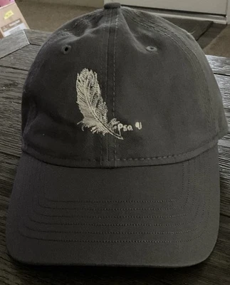 Gorra/sombrero gris Ouray Sportswear con pluma blanca en relieve Psa 91 correa ajustable Foto 1 de 4