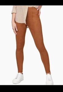 Spanx Faux Suede Leggings Size XL Ankle Rich Caramel Brown Hight Waisted Pull On - Picture 1 of 5