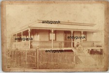 CABINET CARD AUSTRALIA BRISBANE HOUSE FAMILY DOG ROBERT SHAW HILL END PHOTO