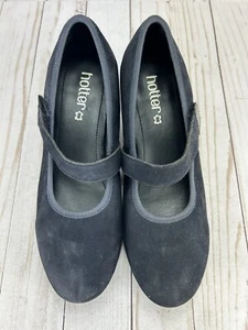 Hotter Charmaine Mary Jane Shoes Comfort Block Heel Navy Suede Womens Size 7.5 - Picture 1 of 10