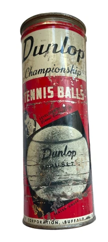 Vintage  Dunlop Tennis Ball Can (Vinnie Richards) With Two Balls And Lid Cover