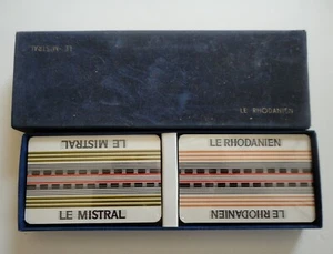2 Vintage Sealed Deck Playing Cards Case Le Mistral Rhodanien France Train Grimaud - Bild 1 von 7