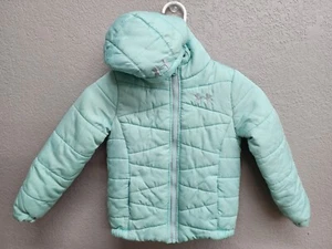 Under Armour Cold Gear Storm Youth Kids Girls Sz 5 Light Blue Puffer Winter Coat - Picture 1 of 22