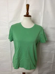 L.L. Bean Damen-T-Shirt kurzärmelig Größe Large einfarbig grün Rundhalsausschnitt Baumwolle - Bild 1 von 6