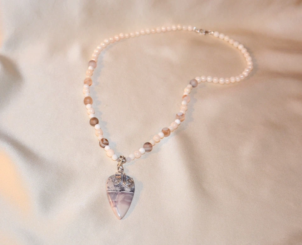 One Of A Kind Statement Necklace Natural Porcelain Jasper #39 - Image 1 of 1