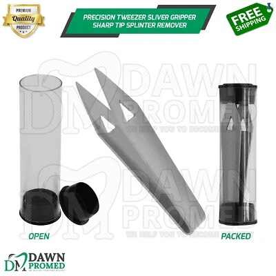 DAWNPROMED Precision Tweezer Silver Gripper Sharp Tip Splinter Remover Tweezers German Gr