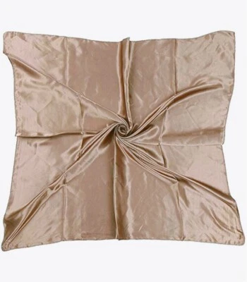 Bufanda cuadrada grande de satén sensación de seda cabeza cuello envoltura color liso bufandas chal 35" Foto 1 de 4