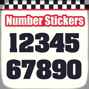 4" 6" 8" 10" Colors Die Cut Custom 3 Digit Classic Number Stickers 3 pcs 1101S - Imagen 1 de 8
