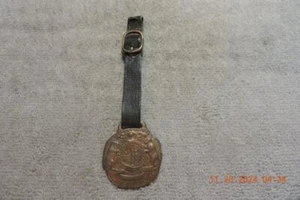 Antique Elastica Standard Varnish Works Pocket Watch Fob Bears United We Stand - Picture 1 of 4