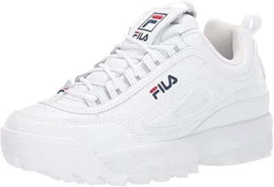 Women's Fila Disruptor II Premium White/Navy/Red 5FM00002-125 - Image 1 of 4